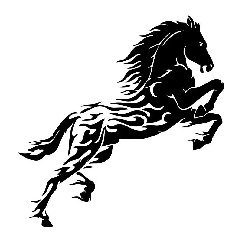 19.5*20CM Car Laser Stickers Car Motorcycle Electric Car Modification Decoration Prancing Horse Reflective Vinyl Jumping Horse