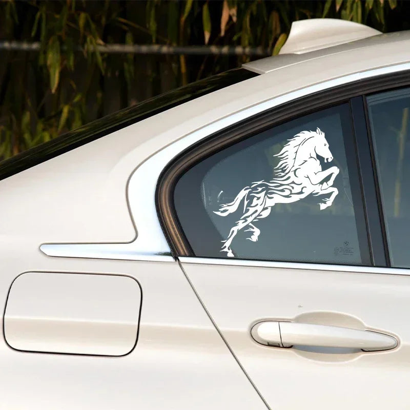 19.5*20CM Car Laser Stickers Car Motorcycle Electric Car Modification Decoration Prancing Horse Reflective Vinyl Jumping Horse