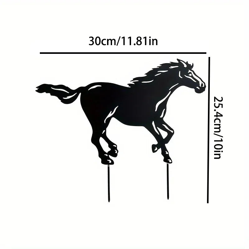 Horse Silhouette Metal Garden Stakes