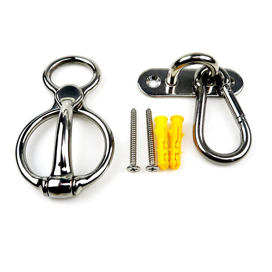 1set Stainless Steel Horse Tie Ring Device Training Horse safety Cross Rope Release Equestrian parts Horse Training Equipment