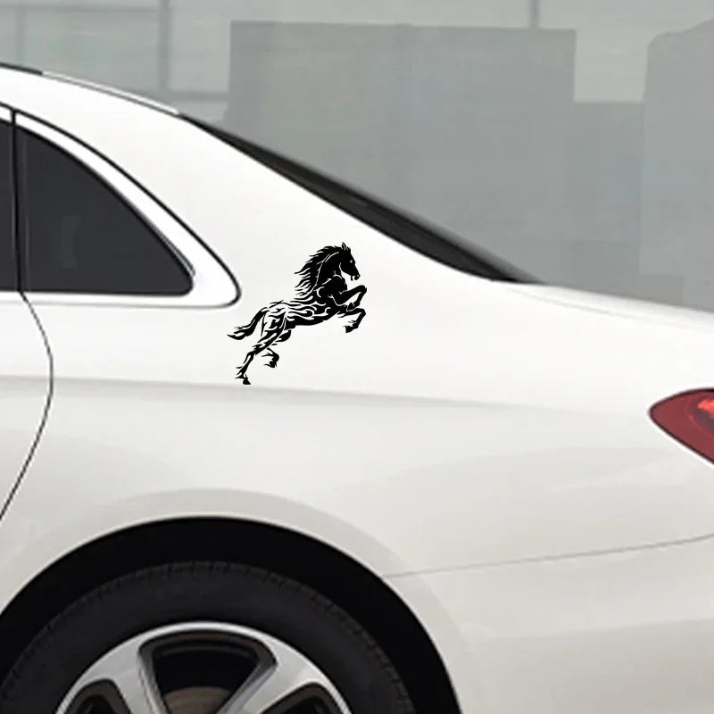 19.5*20CM Car Laser Stickers Car Motorcycle Electric Car Modification Decoration Prancing Horse Reflective Vinyl Jumping Horse