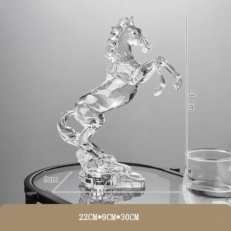 Crystal Horse Statue,Acrylic Artwork Ornament, Room Decor, Office Desktop Decorations, Crafts Sculpture, Luxury Gifts,Customized