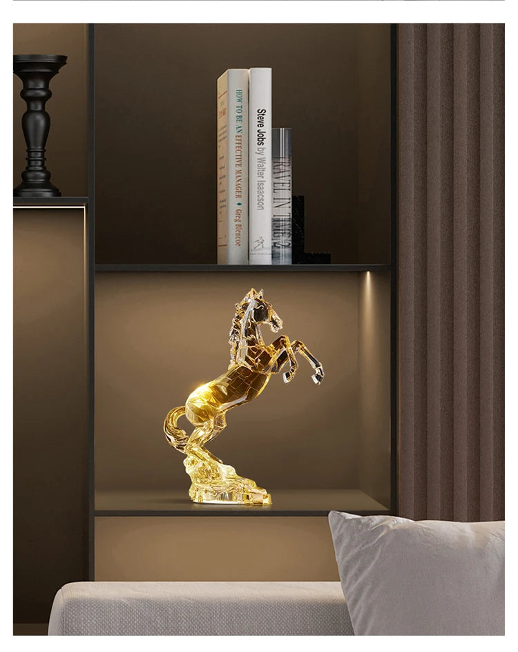 Crystal Horse Statue,Acrylic Artwork Ornament, Room Decor, Office Desktop Decorations, Crafts Sculpture, Luxury Gifts,Customized
