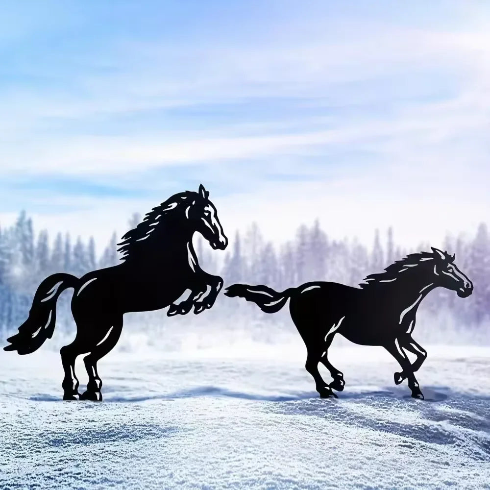 Horse Silhouette Metal Garden Stakes