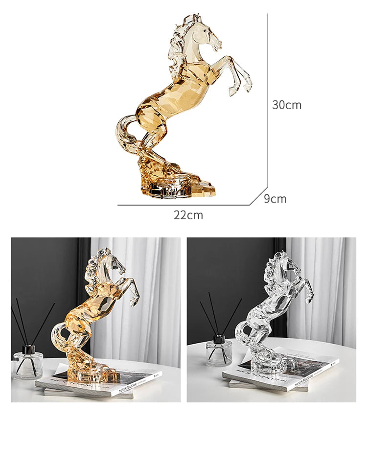 Crystal Horse Statue,Acrylic Artwork Ornament, Room Decor, Office Desktop Decorations, Crafts Sculpture, Luxury Gifts,Customized