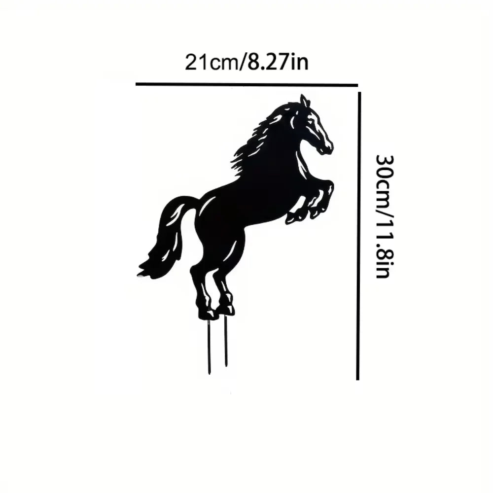 Horse Silhouette Metal Garden Stakes