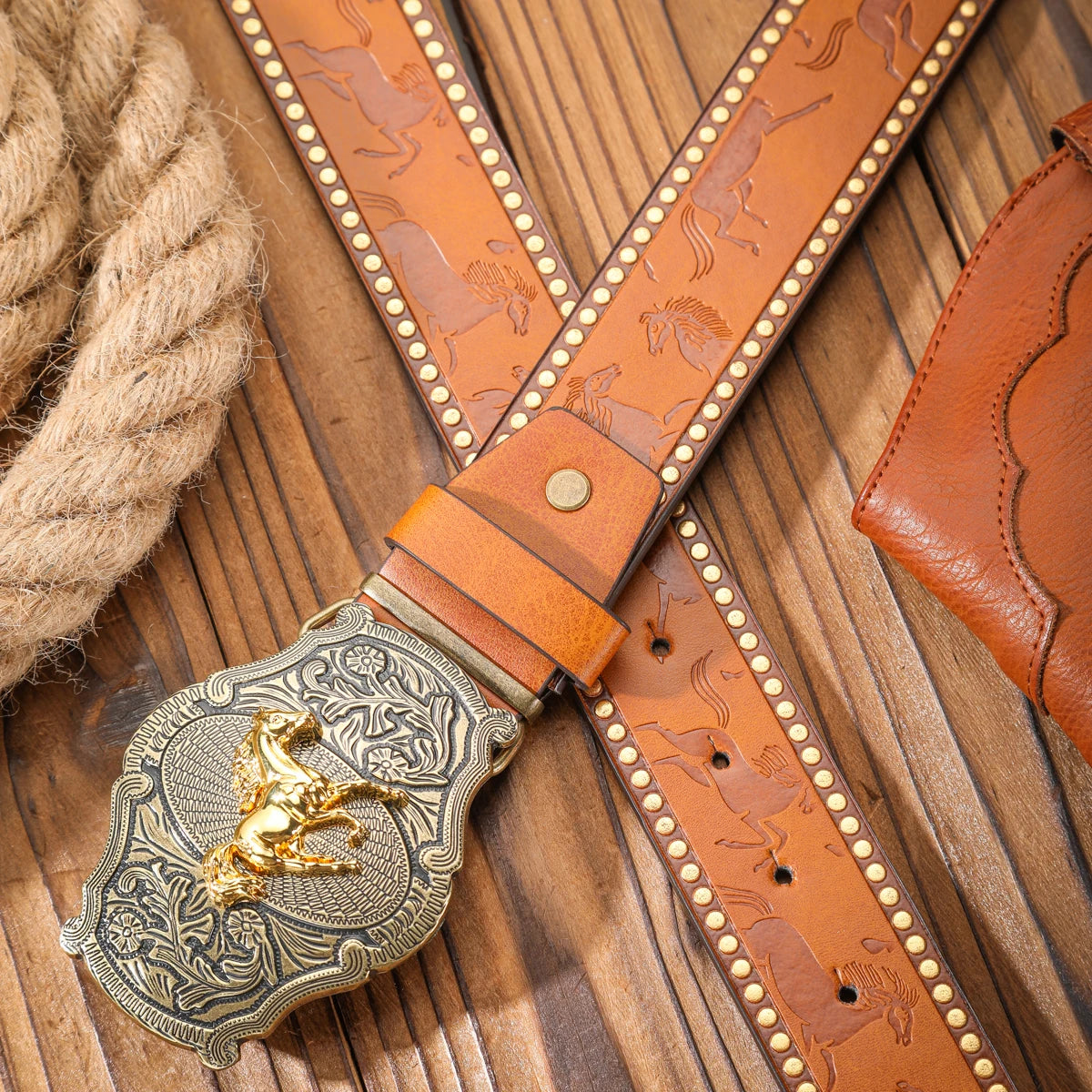 Vintage-Style Western Belt with Buckle – Timeless Grit & Country Charm