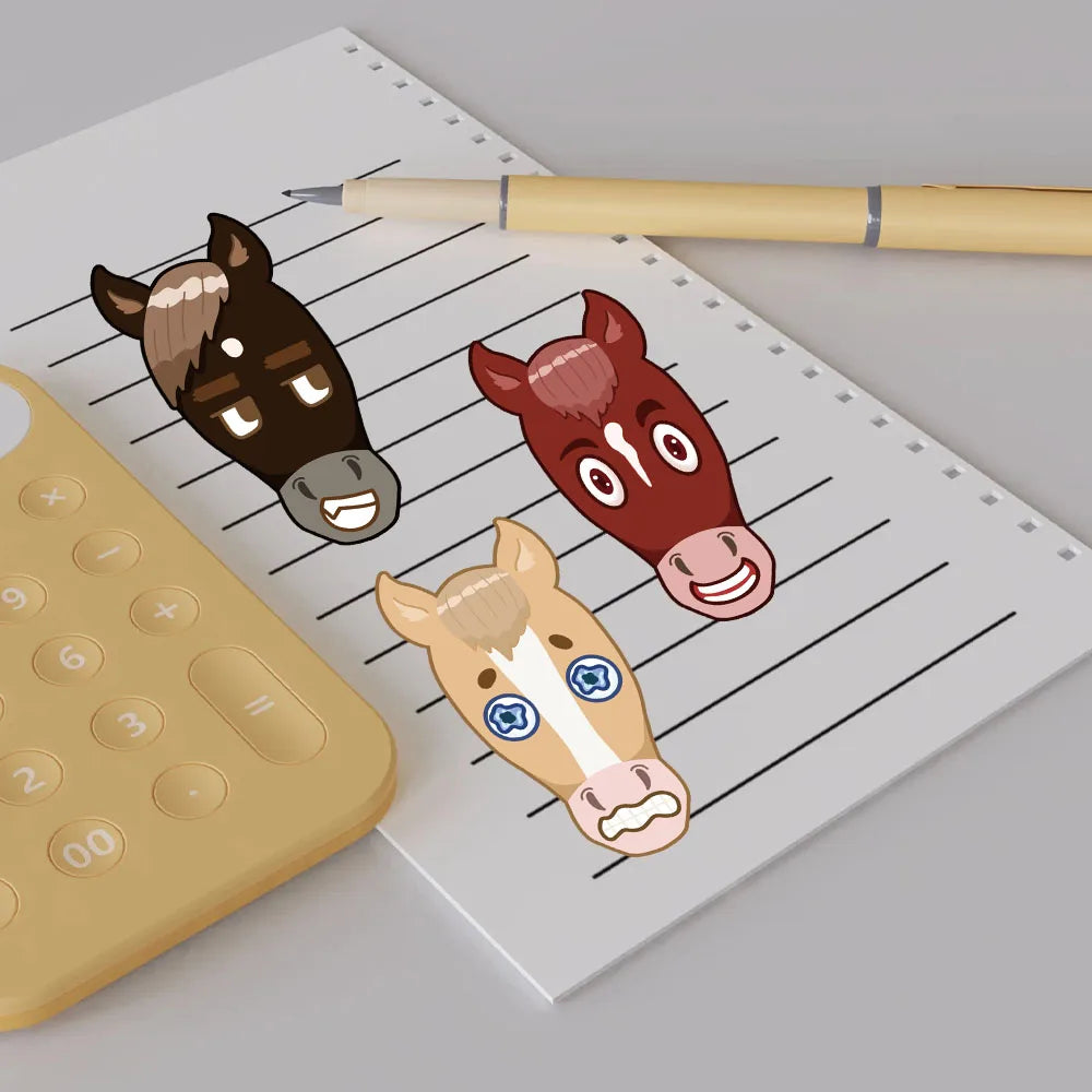 8PCS Animal Horse Coffee Horse Brown Horse Puzzle Stickers DIY Creative Refrigerator Table Decoration Stickers