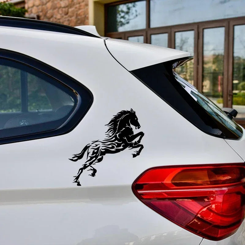 19.5*20CM Car Laser Stickers Car Motorcycle Electric Car Modification Decoration Prancing Horse Reflective Vinyl Jumping Horse
