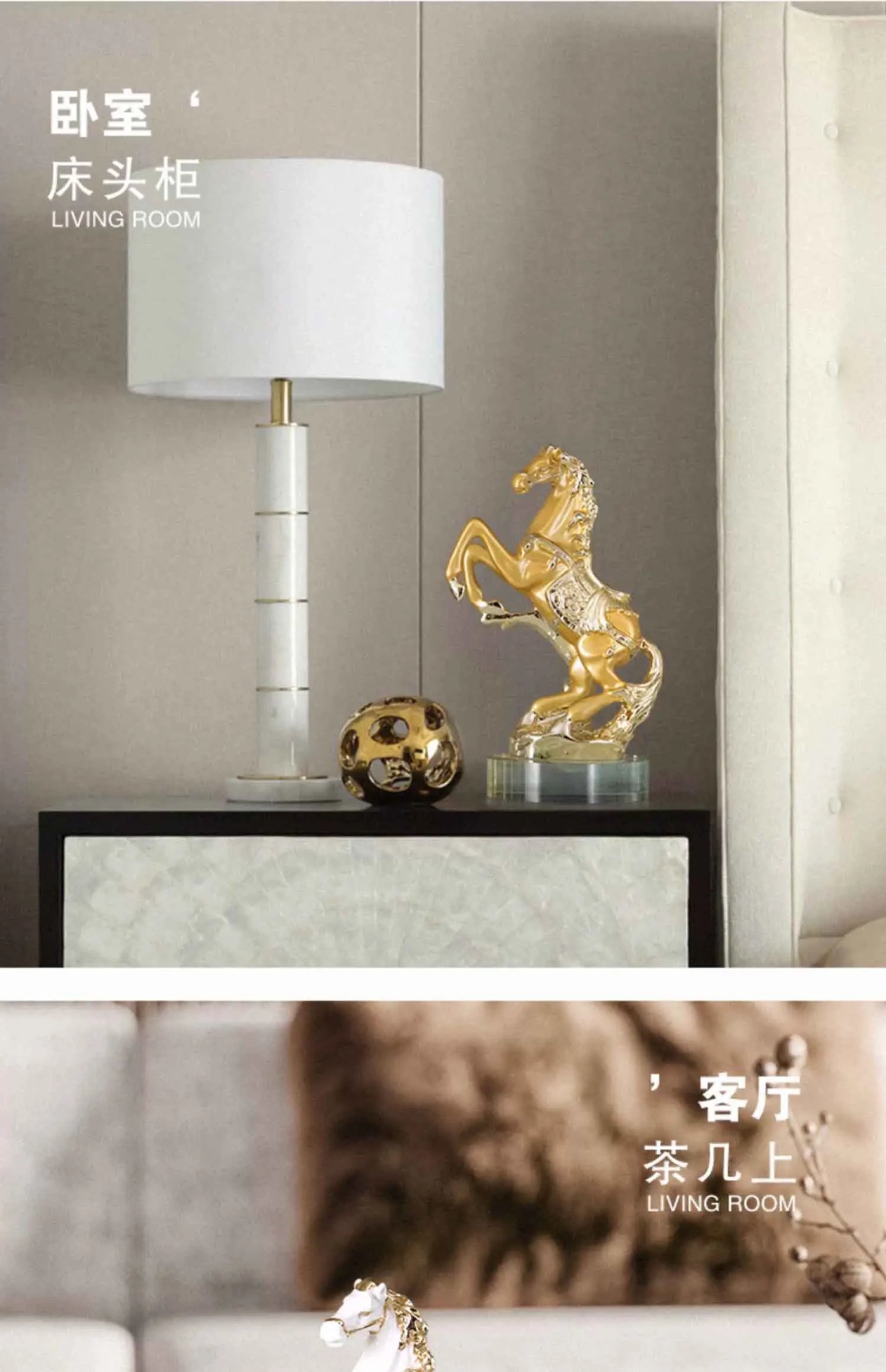 Horse Sculpture Ornament, Creative Resin Artworks, Crafts TV Cabinet Desktop Decoration, Animal Statue Decor, Nordic Luxury Gift