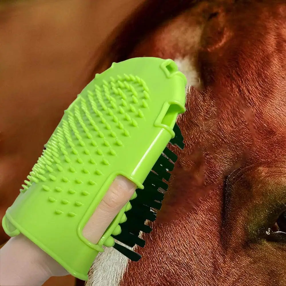 2 in 1 Horse Grooming Mitt - Bristle Brush & Curry Comb/Bathing Mitt