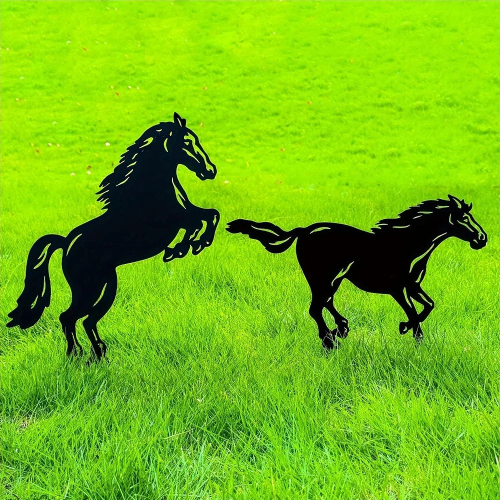 Horse Silhouette Metal Garden Stakes