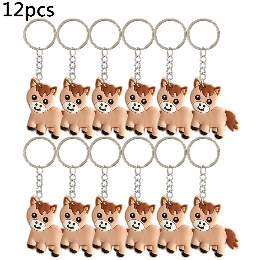 Horse Keychains & Silicone Bracelets (12Pc Sets)