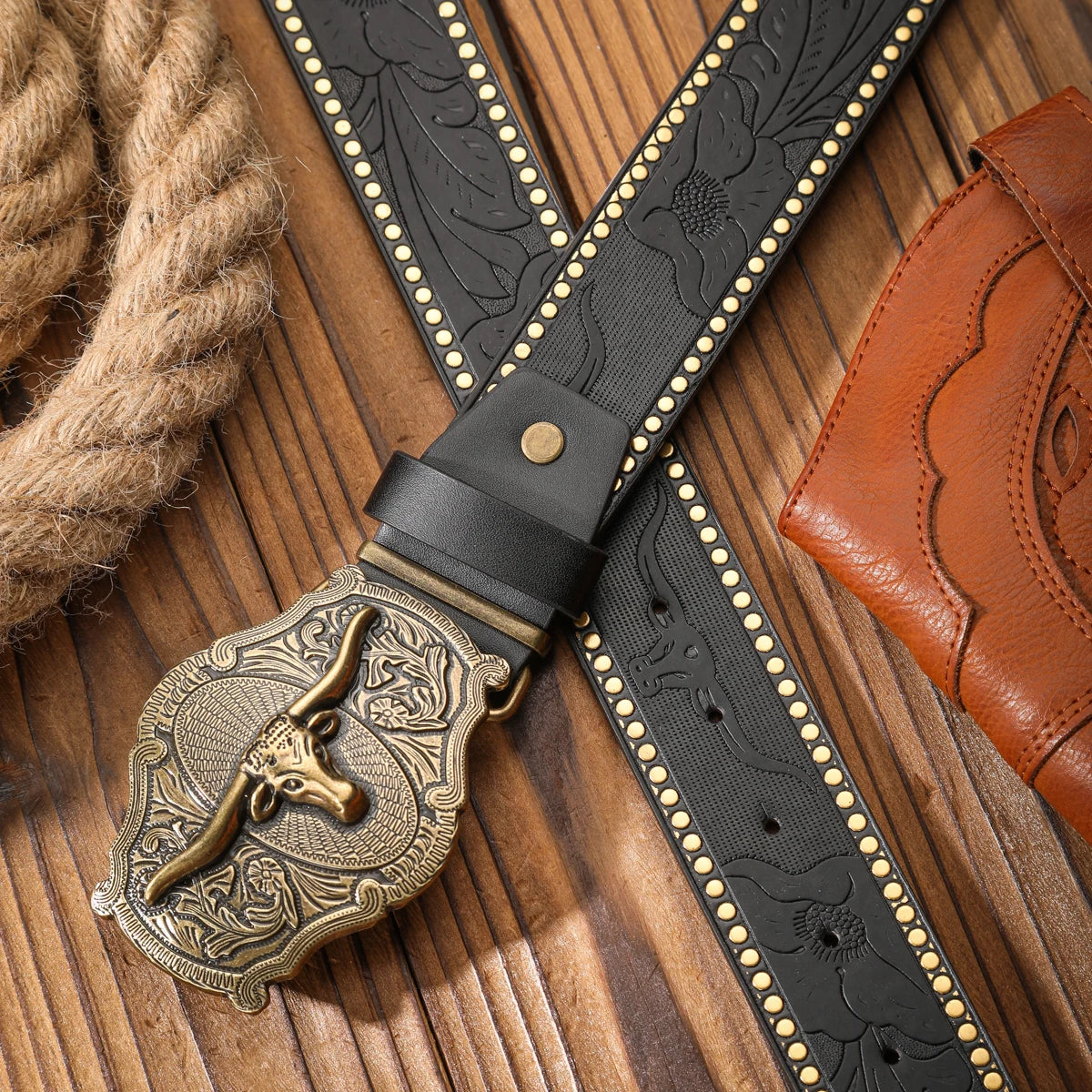 Vintage-Style Western Belt with Buckle – Timeless Grit & Country Charm