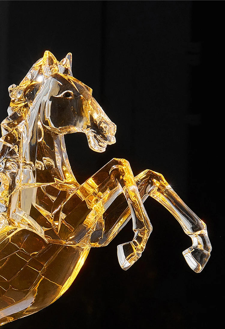 Crystal Horse Statue,Acrylic Artwork Ornament, Room Decor, Office Desktop Decorations, Crafts Sculpture, Luxury Gifts,Customized