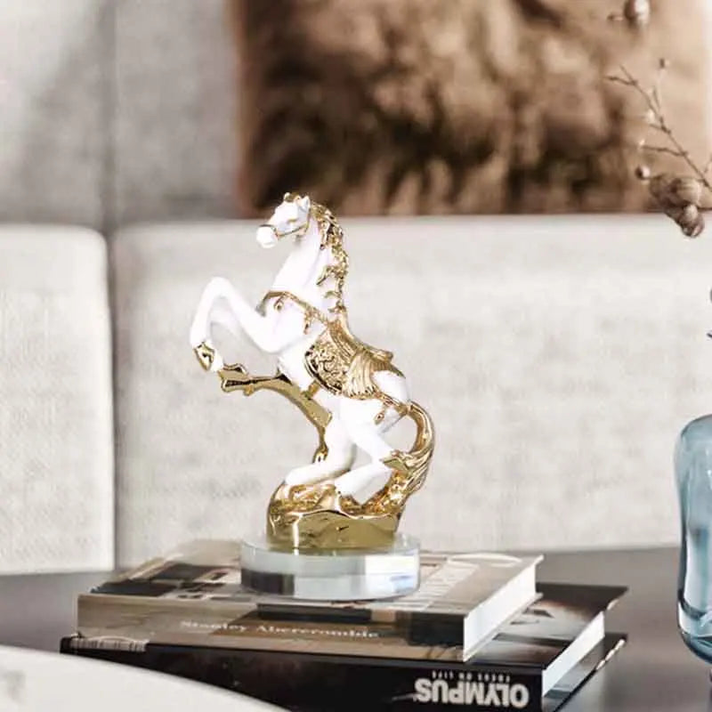Horse Sculpture Ornament, Creative Resin Artworks, Crafts TV Cabinet Desktop Decoration, Animal Statue Decor, Nordic Luxury Gift