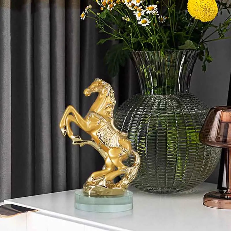 Horse Sculpture Ornament, Creative Resin Artworks, Crafts TV Cabinet Desktop Decoration, Animal Statue Decor, Nordic Luxury Gift