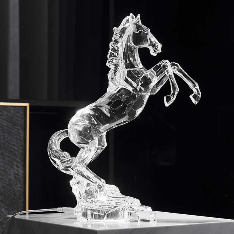 Crystal Horse Statue,Acrylic Artwork Ornament, Room Decor, Office Desktop Decorations, Crafts Sculpture, Luxury Gifts,Customized