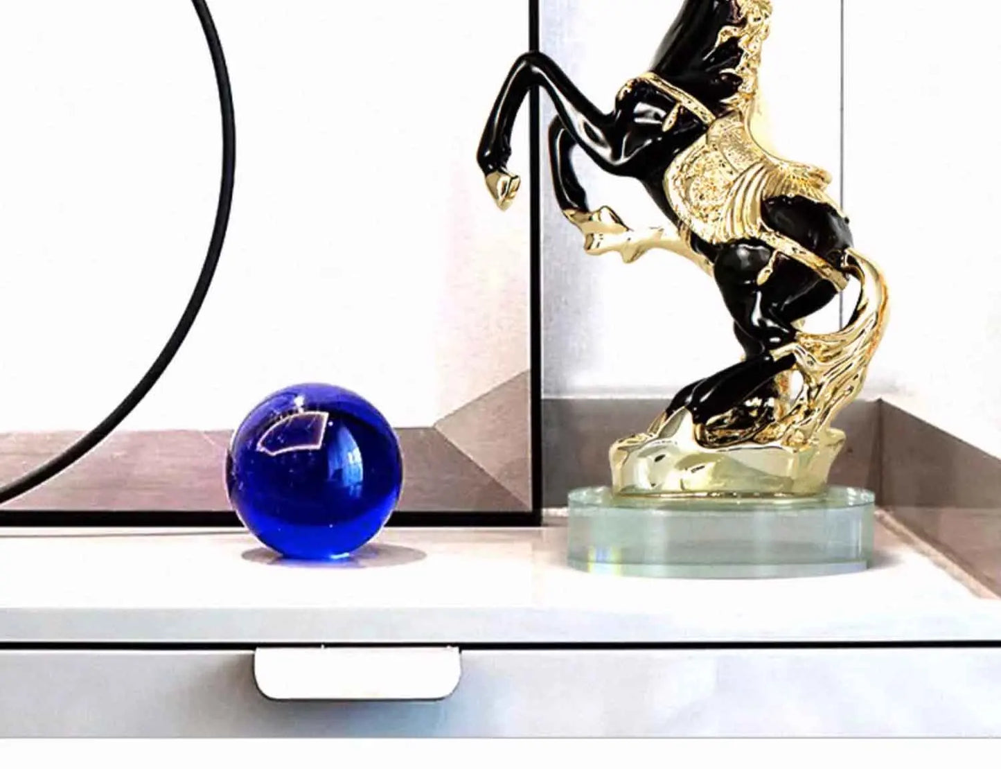 Horse Sculpture Ornament, Creative Resin Artworks, Crafts TV Cabinet Desktop Decoration, Animal Statue Decor, Nordic Luxury Gift