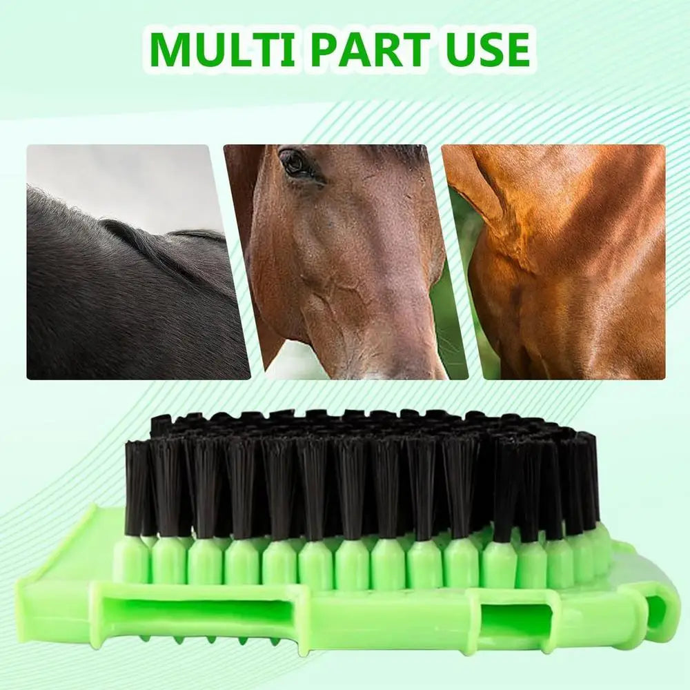 2 in 1 Horse Grooming Mitt - Bristle Brush & Curry Comb/Bathing Mitt
