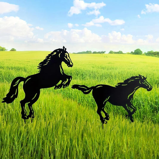 Horse Silhouette Metal Garden Stakes