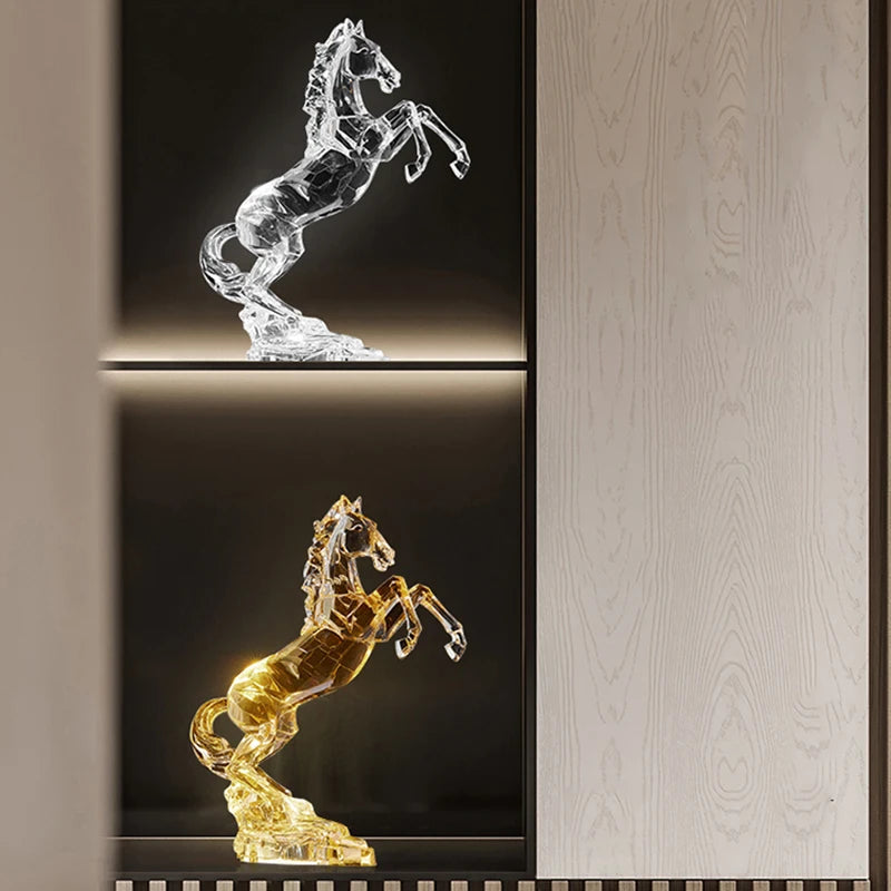 Crystal Horse Statue,Acrylic Artwork Ornament, Room Decor, Office Desktop Decorations, Crafts Sculpture, Luxury Gifts,Customized