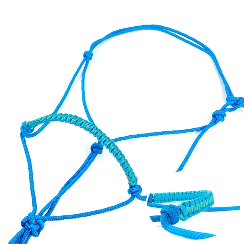 Rope Horse Halter with Decorative Braided Noseband