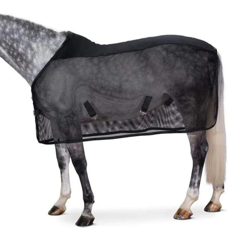 Horse Fly Sheet Breathable and UV Protective Tear-Resistant Neck Comfy Mesh Horse Fly Sheet Comfy Equine Summer with Buckle