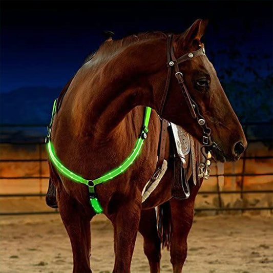 LED Horse Breastplate Nylon Night Visible