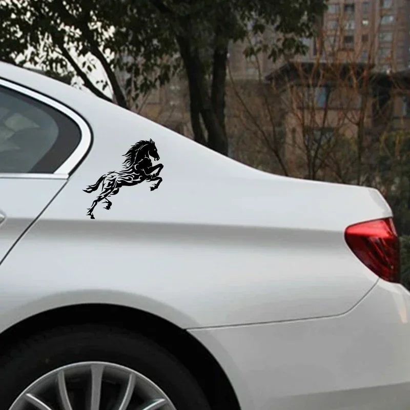 19.5*20CM Car Laser Stickers Car Motorcycle Electric Car Modification Decoration Prancing Horse Reflective Vinyl Jumping Horse