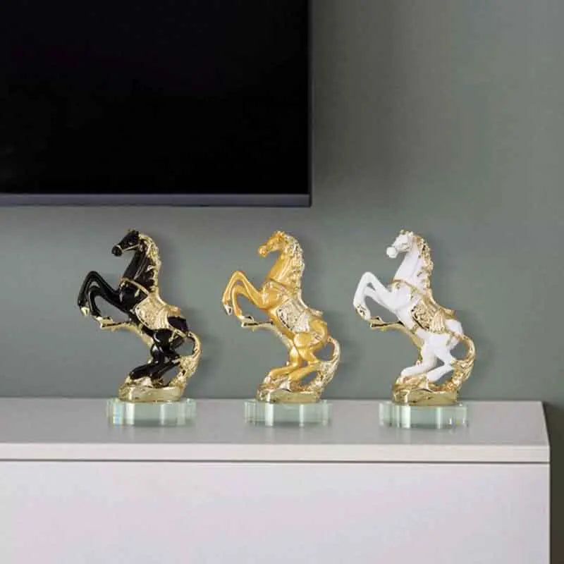 Horse Sculpture Ornament, Creative Resin Artworks, Crafts TV Cabinet Desktop Decoration, Animal Statue Decor, Nordic Luxury Gift