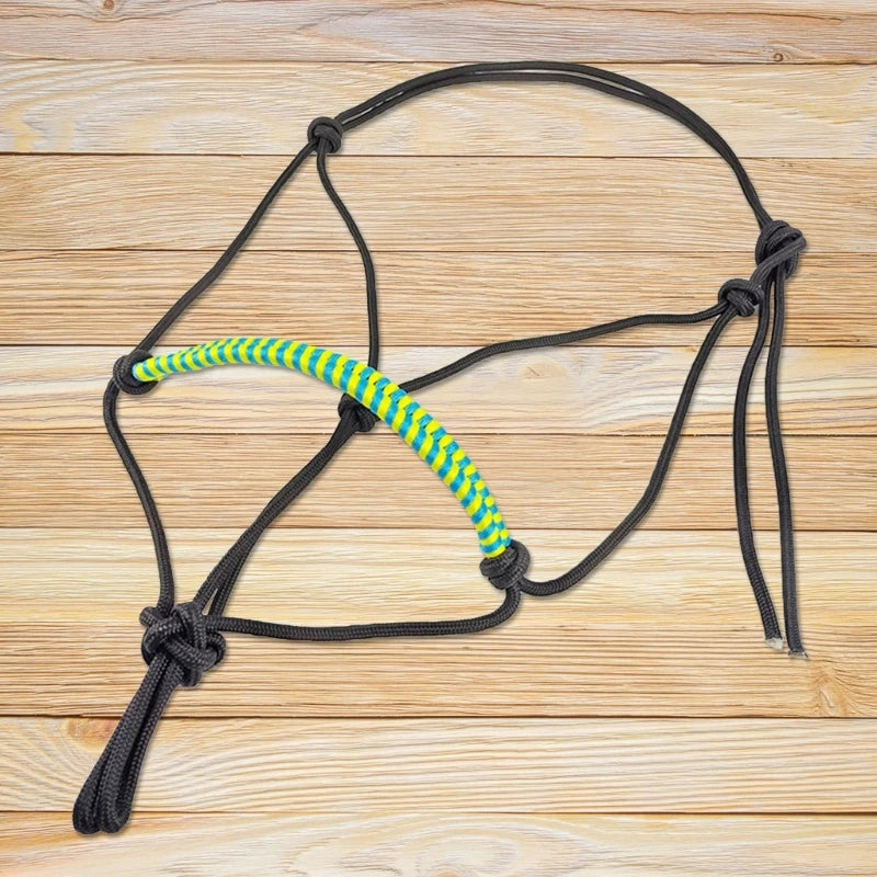 Rope Horse Halter with Decorative Braided Noseband