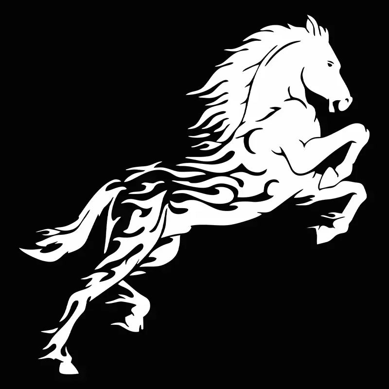 19.5*20CM Car Laser Stickers Car Motorcycle Electric Car Modification Decoration Prancing Horse Reflective Vinyl Jumping Horse