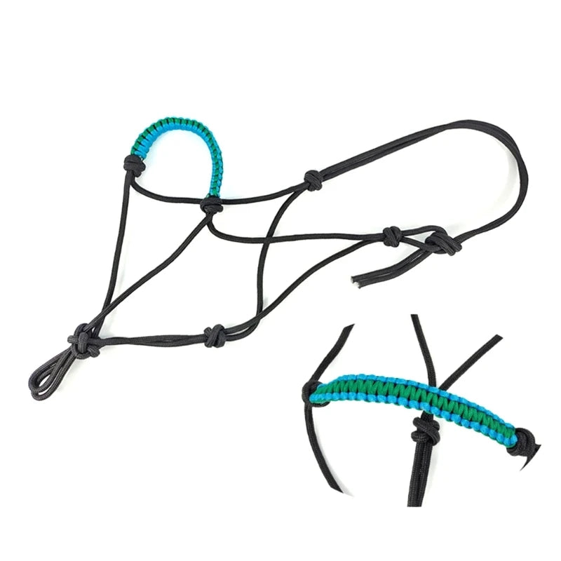 Rope Horse Halter with Decorative Braided Noseband