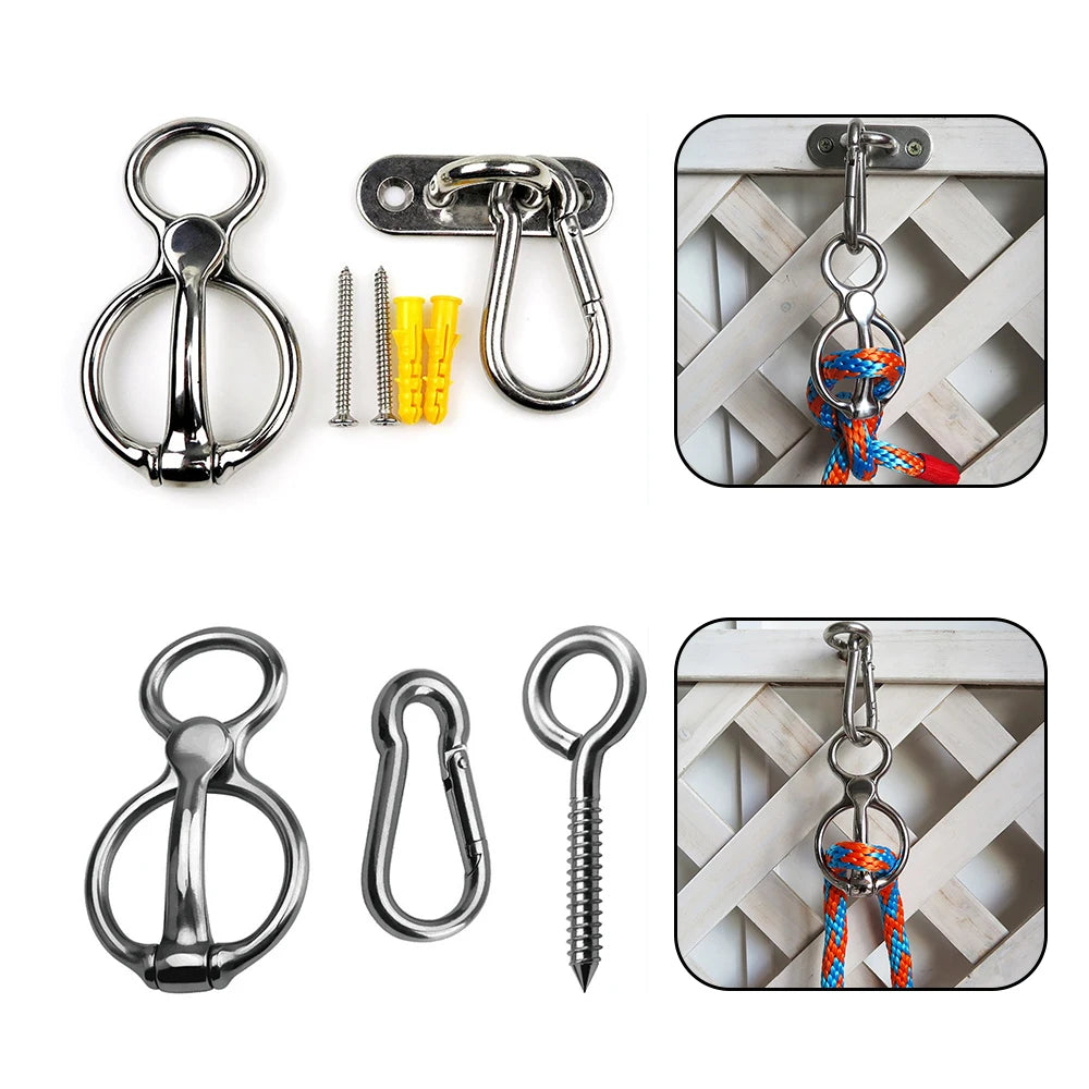 1set Stainless Steel Horse Tie Ring Device Training Horse safety Cross Rope Release Equestrian parts Horse Training Equipment