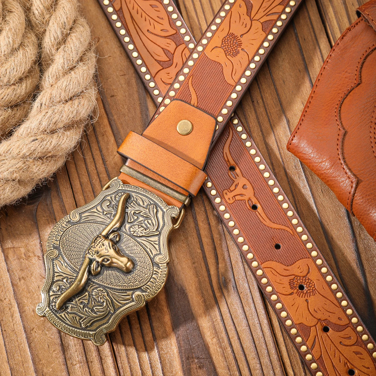 Vintage-Style Western Belt with Buckle – Timeless Grit & Country Charm