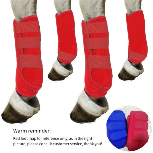 Colorful Horse Sport Boots - 4 Pc Set - 3 Sizes - Durable Medicine Brushing Boots