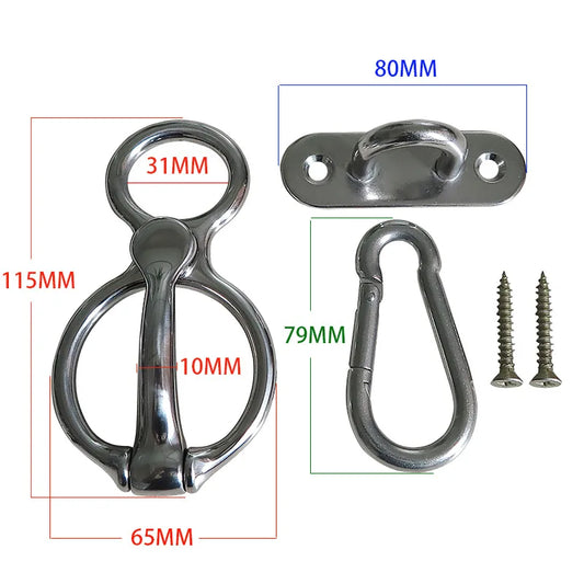 1set Stainless Steel Horse Tie Ring Device Training Horse safety Cross Rope Release Equestrian parts Horse Training Equipment