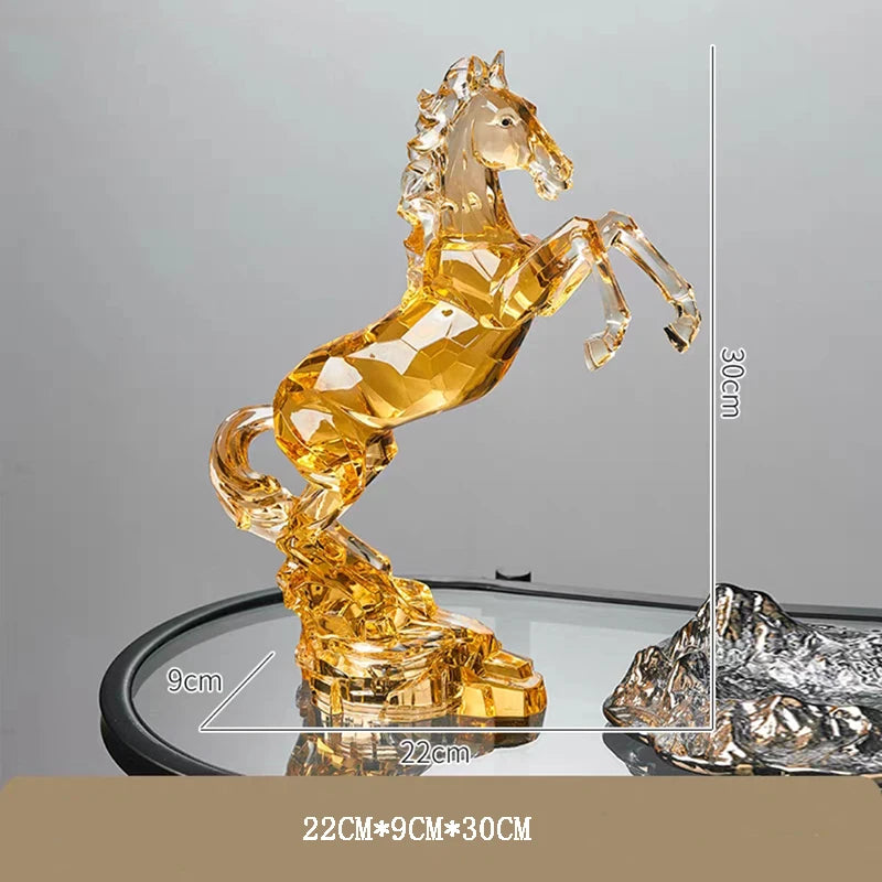 Crystal Horse Statue,Acrylic Artwork Ornament, Room Decor, Office Desktop Decorations, Crafts Sculpture, Luxury Gifts,Customized